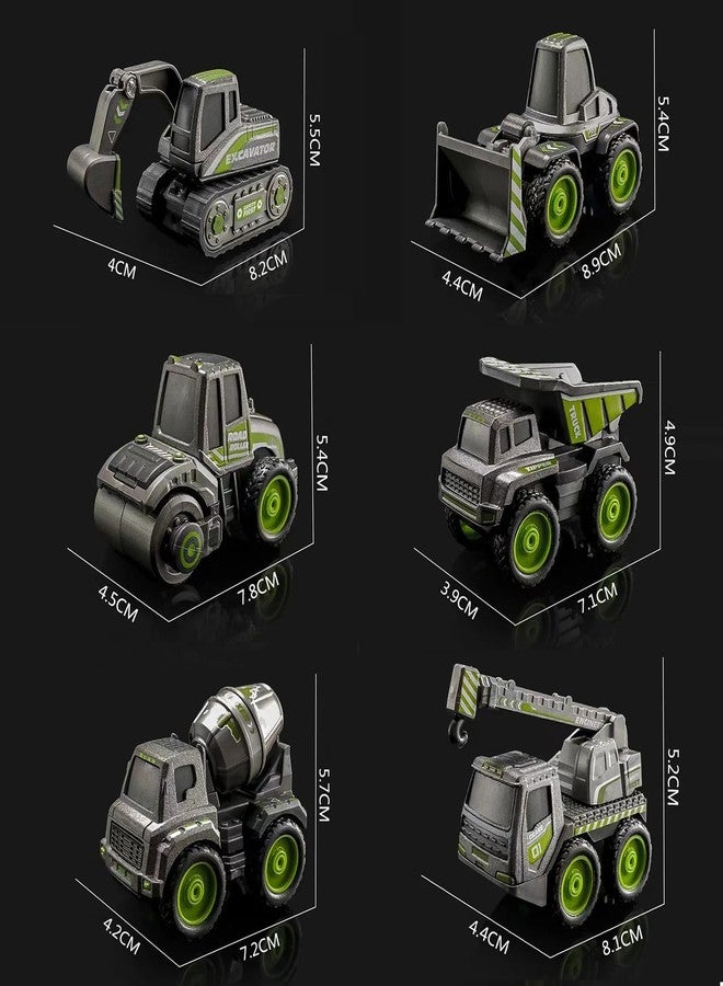 endevi Unbreakable Construction Set of 6 Toys Engineering Construction Vehicle for Children Kids Crane Excavator Road Roller Forklift Mixer Truck Transporter Dumper - Image 2